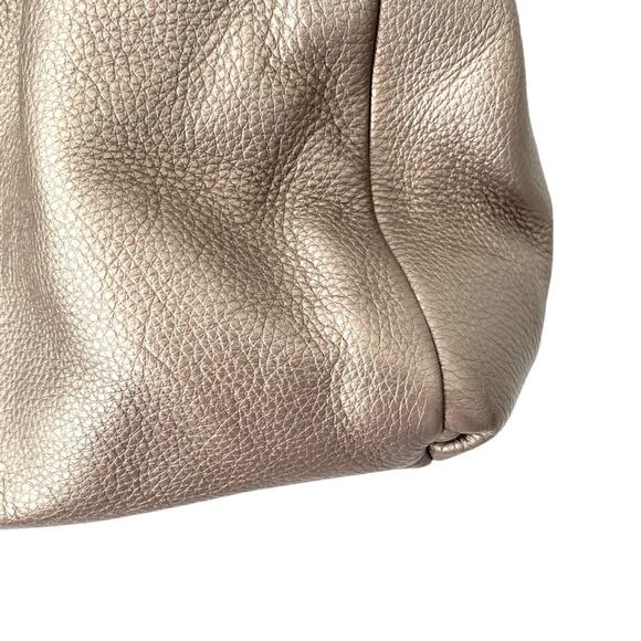 Coach Phoebe Saddle Leather Pebbled Medium Shoulder Bag Purse Pewter - Picture 4 of 13